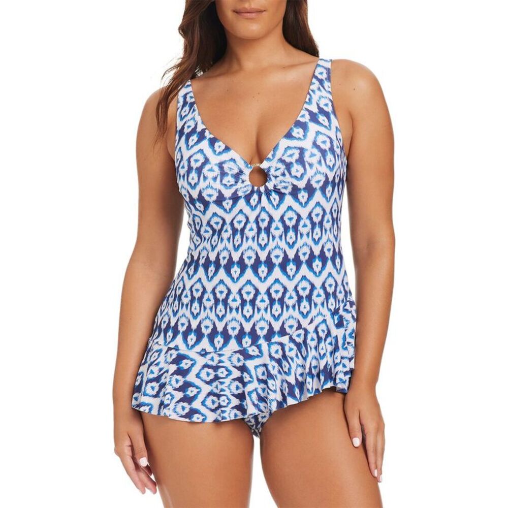 Beyond Control Swimwear Womens  Fine Ikat Swimdress